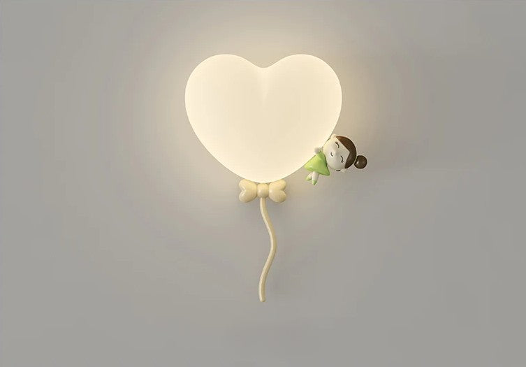 Wooden Wall Lamp for Children's Room | Heart-Shaped - Terra Pink - Image 2