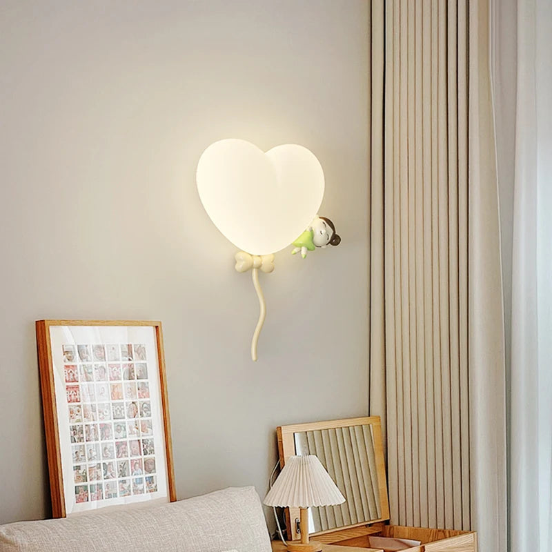 Wooden Wall Lamp for Children's Room | Heart-Shaped - Terra Pink - Image 4
