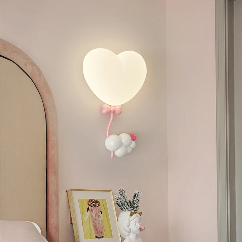 Wooden Wall Lamp for Children's Room | Heart-Shaped - Terra Pink - Image 5