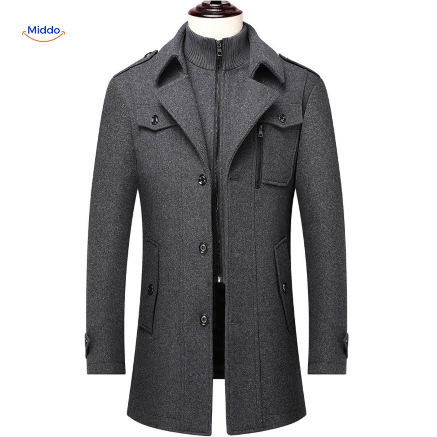 WoolGuard™ Winter Coat | Wool Blend, Double Collar & British Heritage Style