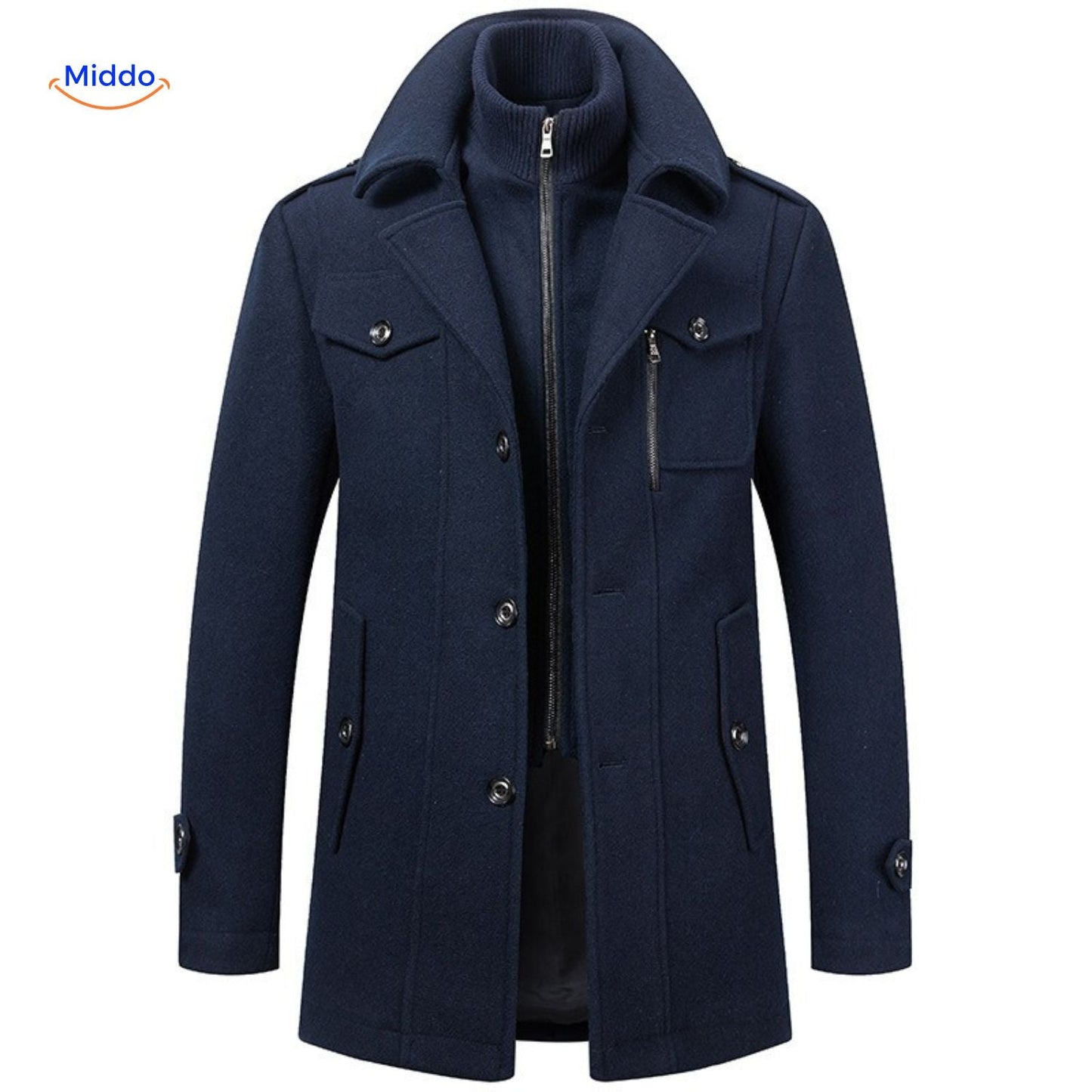WoolGuard™ Winter Coat | Wool Blend, Double Collar & British Heritage Style