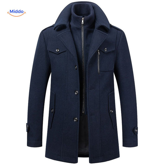 WoolGuard™ Winter Coat | Wool Blend, Double Collar & British Heritage Style