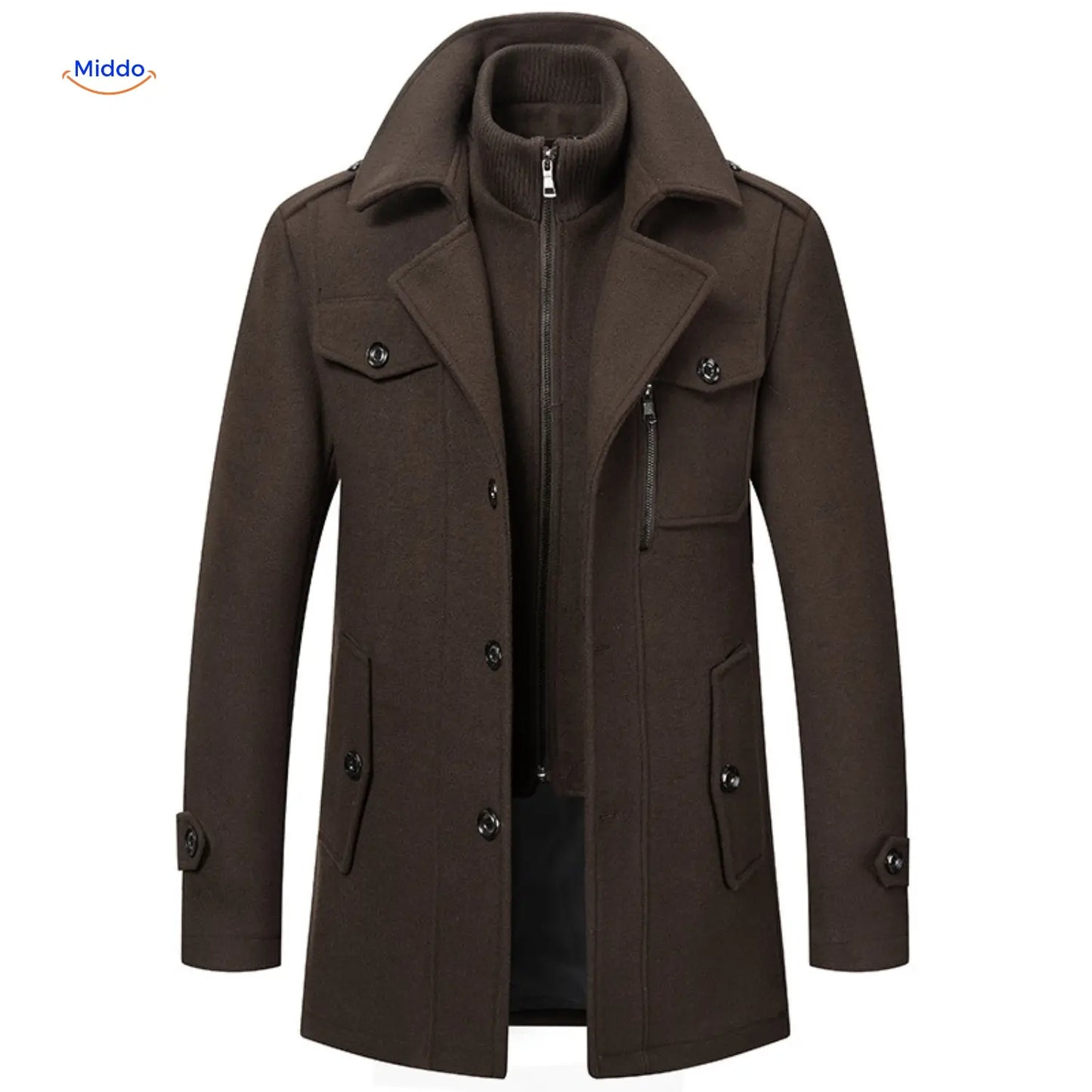 WoolGuard™ Winter Coat | Wool Blend, Double Collar & British Heritage Style