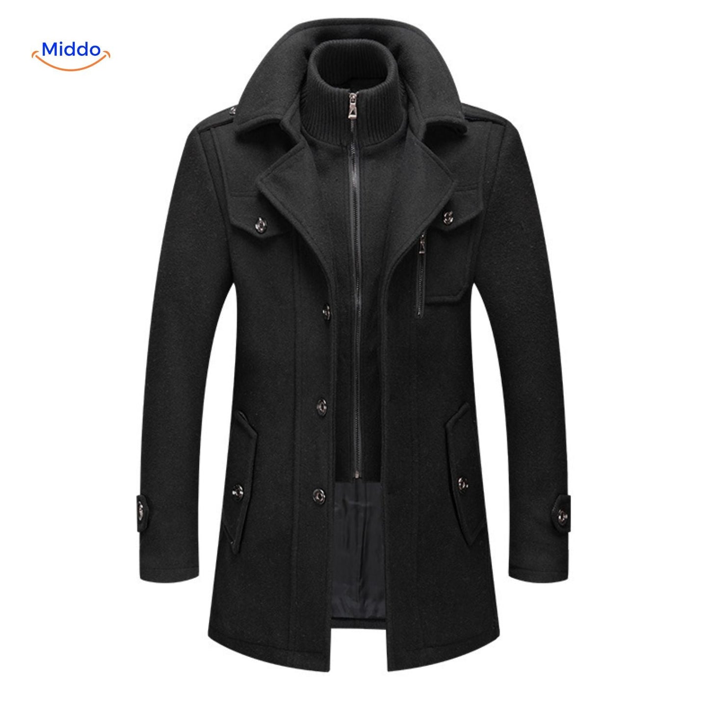 WoolGuard™ Winter Coat | Wool Blend, Double Collar & British Heritage Style