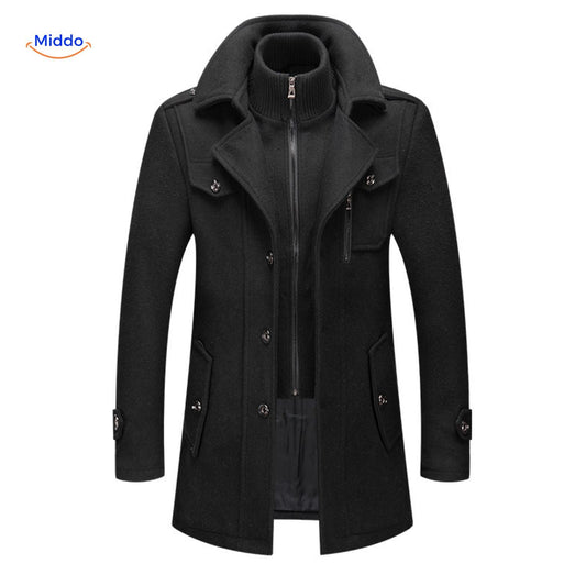 WoolGuard™ Winter Coat | Wool Blend, Double Collar & British Heritage Style