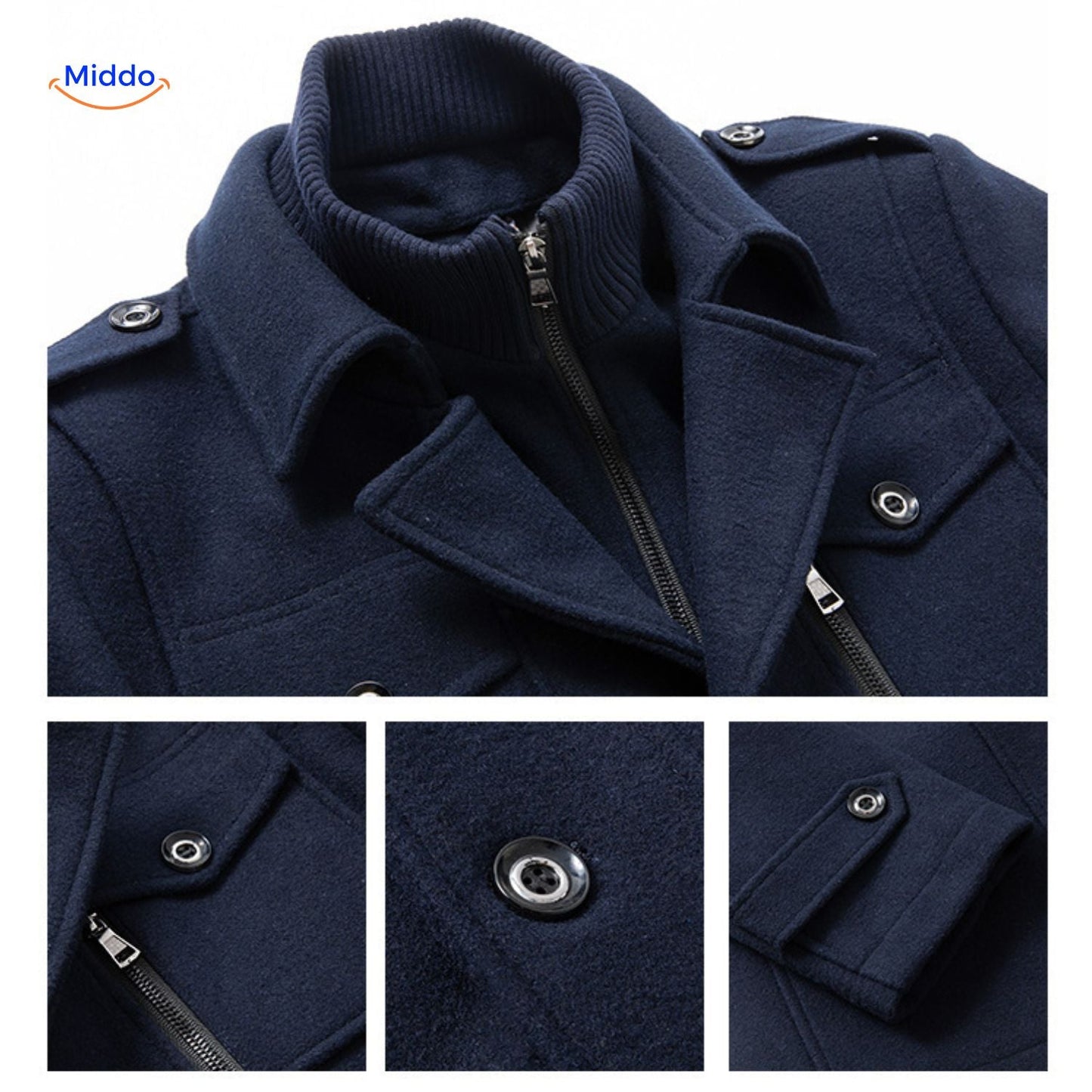 WoolGuard™ Winter Coat | Wool Blend, Double Collar & British Heritage Style