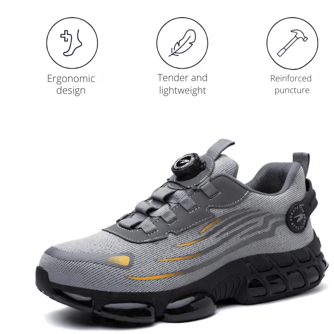 Work Shoes for Men | Orthopedic Support & Slip-Resistant Grip | GripFlow
